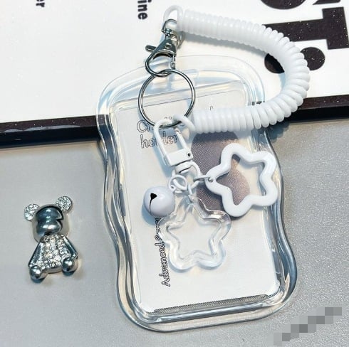 Prozirni PU držač kartica za ID, studentice, metro i karticu za obrok — stil Lovely