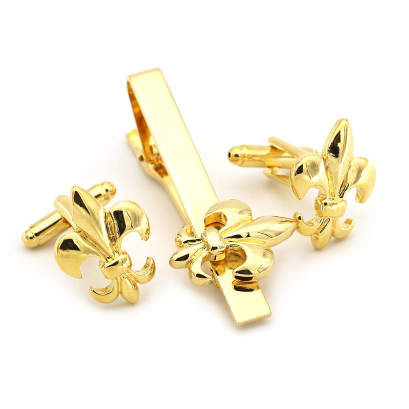 Set manžetnih gumica i klipsa za kravatu s izrezbarenim bakrenim dizajnom, elektroplatiranje, unisex, Lu Dai