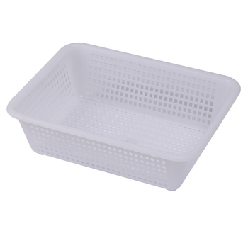 Műanyag négyszögletes leeresztő kosár – PP, többfunkciós tárolás gyümölcsöknek, zöldségeknek, magazinoknak és kábeleknek – modern minimalist stílus