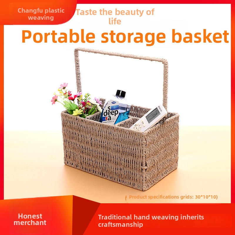 Úložný kôš s jedným držadlom, pletený z prútia, na ovocie a zeleninu