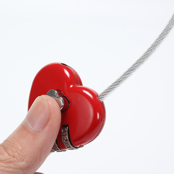 Zatvarač u obliku srca s kabelom, mehanički zaključavanje lozinkom, model 708, od cinkovog legura