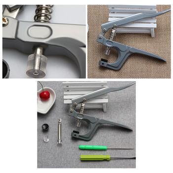 Klešta za gumbe od aluminijske legure sa četiri zatvarača mehanizamom, DIY alat za ugradnju, pogodno za torbe, pojas, odjeću, nakit i radnu odjeću, ne-brand pakiranje