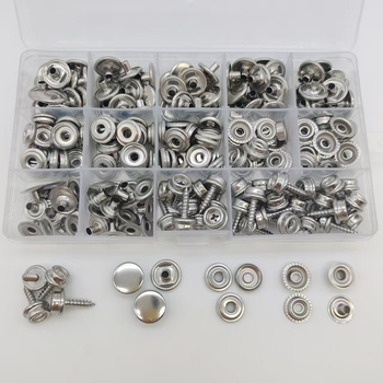 Mogi set nehrđajućeg čelika snaps kopči s alatom za ugradnju, 60 setova, za cerade, šatore, odjeću i kućne tekstile