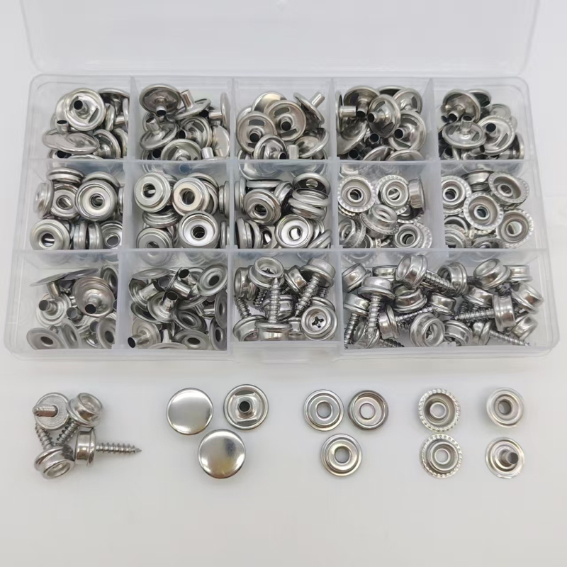 Mogi set nehrđajućeg čelika snaps kopči s alatom za ugradnju, 60 setova, za cerade, šatore, odjeću i kućne tekstile