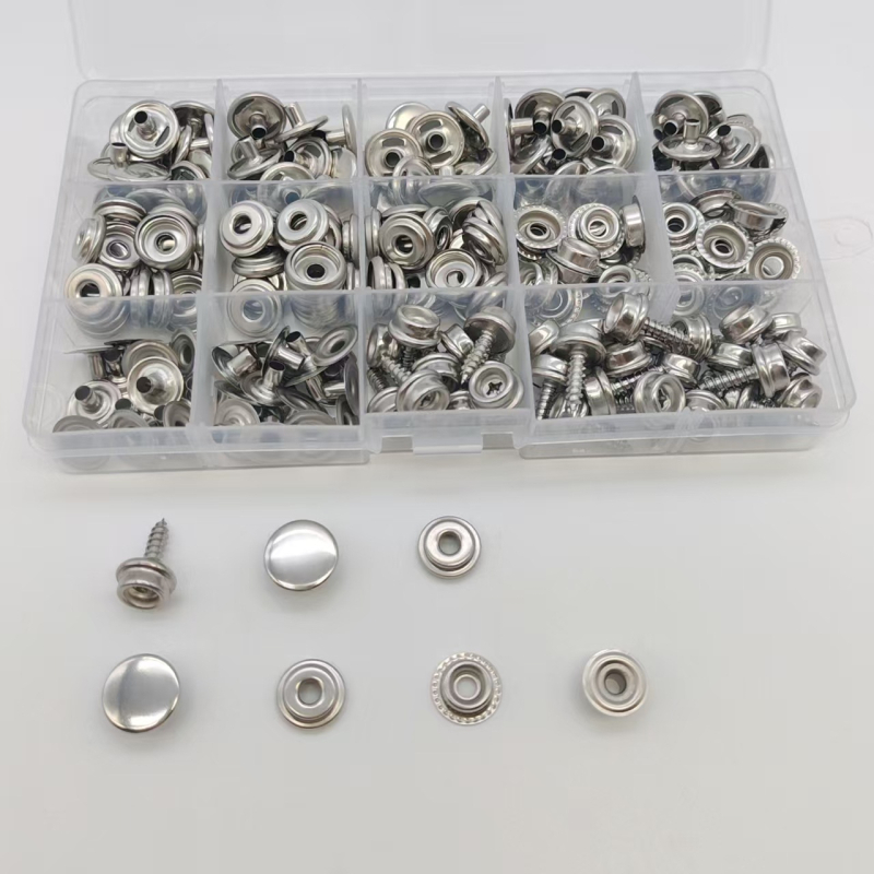 Mogi set nehrđajućeg čelika snaps kopči s alatom za ugradnju, 60 setova, za cerade, šatore, odjeću i kućne tekstile