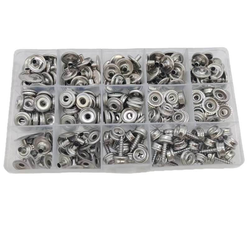 Mogi set nehrđajućeg čelika snaps kopči s alatom za ugradnju, 60 setova, za cerade, šatore, odjeću i kućne tekstile