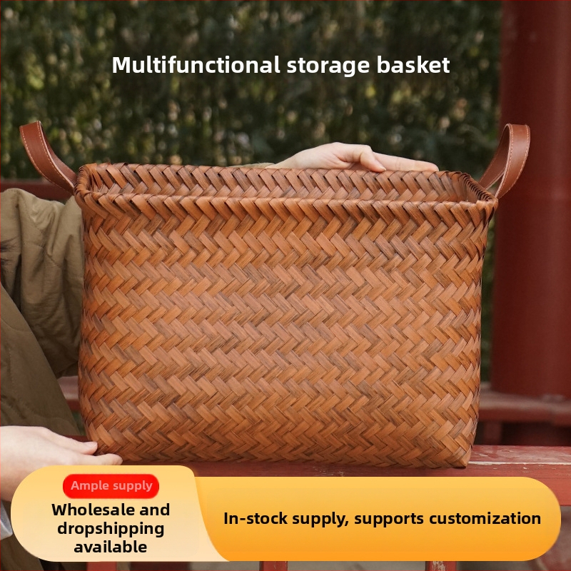 Úložný kôš - imitovaný ratan, retro štýl, vhodný na ovocie a zeleninu