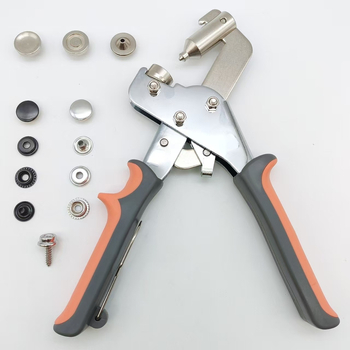 Set alata za ugradnju gumba s ručnim kliještama za pritiskanje, bakreni gumbi za platno, nehrđajući čelični vijci, velike bijele kopče