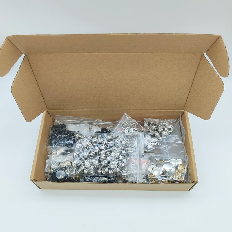 Set alata za ugradnju gumba s ručnim kliještama za pritiskanje, bakreni gumbi za platno, nehrđajući čelični vijci, velike bijele kopče