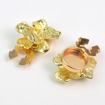 Kopče za manžetne s dijamantnom ugradnjom, legura, oblik cvijeta, modni OL stil, BC195