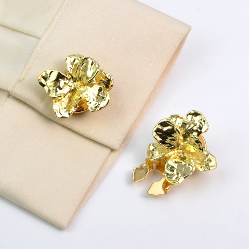 Kopče za manžetne s dijamantnom ugradnjom, legura, oblik cvijeta, modni OL stil, BC195