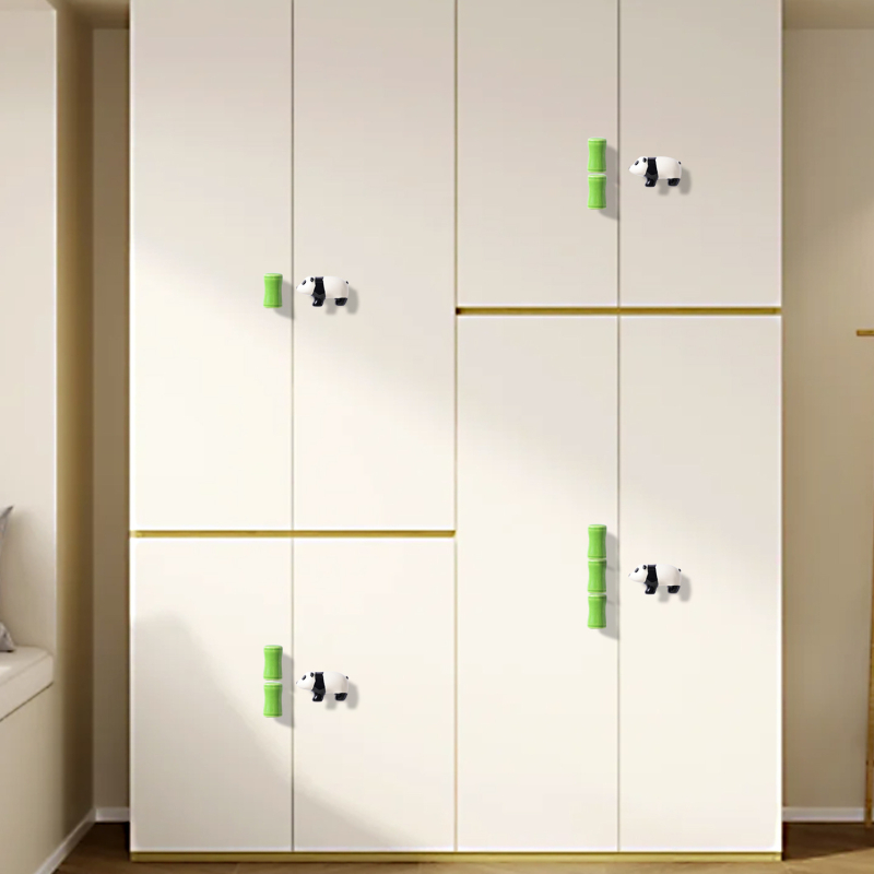 Keramička ručica Boraya LS163 za vrata ormarića, životinjski motiv (panda, lisica, koala), šipkastog oblika, montiranje na površinu, moderni minimalistički stil