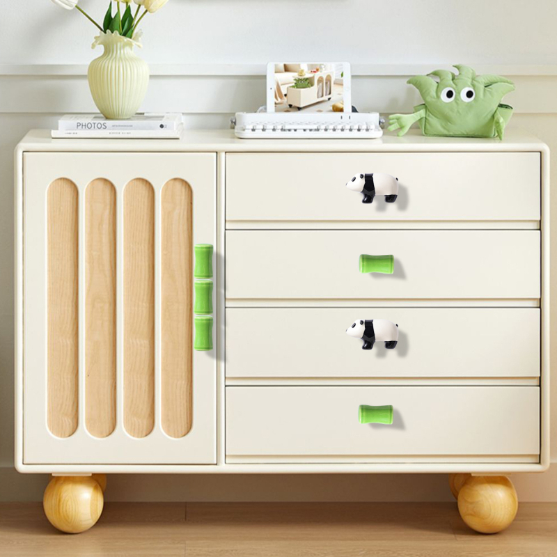 Keramička ručica Boraya LS163 za vrata ormarića, životinjski motiv (panda, lisica, koala), šipkastog oblika, montiranje na površinu, moderni minimalistički stil