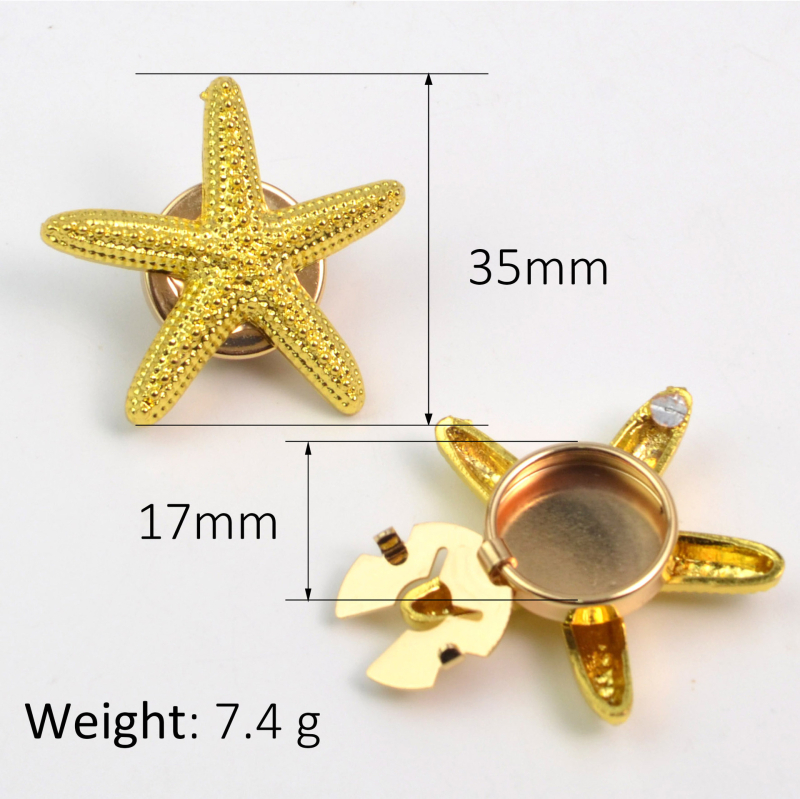 Mandzsettagomb fedél – ötvözet, csillag alak, divat OL stílus, elektroplatírozás