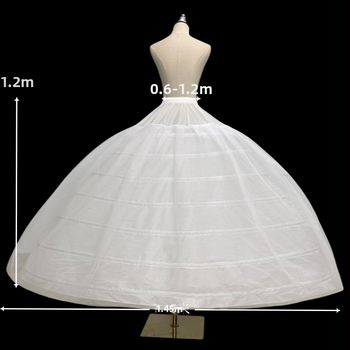 Santuokos petticoat su 7 plieno žiedais ir 2 tiulio sluoksniais, reguliuojamas sunkus dizainas