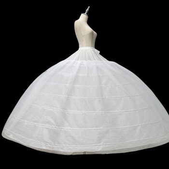 Slip de mireasă cu 7 inele de oțel și 2 straturi de tul, reglabil, design robust pentru rochii de mireasă