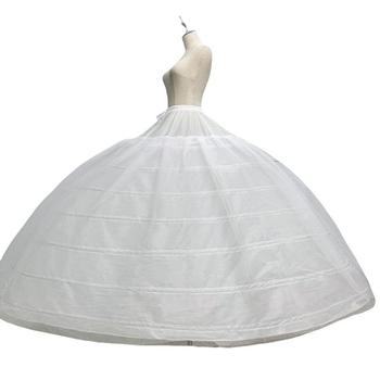 Slip de mireasă cu 7 inele de oțel și 2 straturi de tul, reglabil, design robust pentru rochii de mireasă