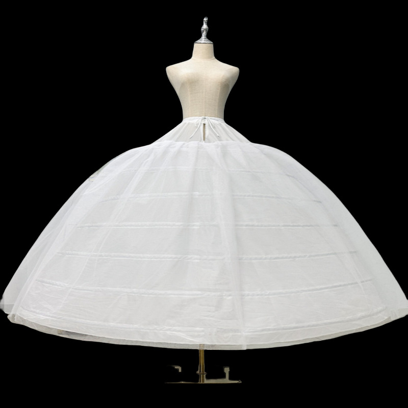 Slip de mireasă cu 7 inele de oțel și 2 straturi de tul, reglabil, design robust pentru rochii de mireasă