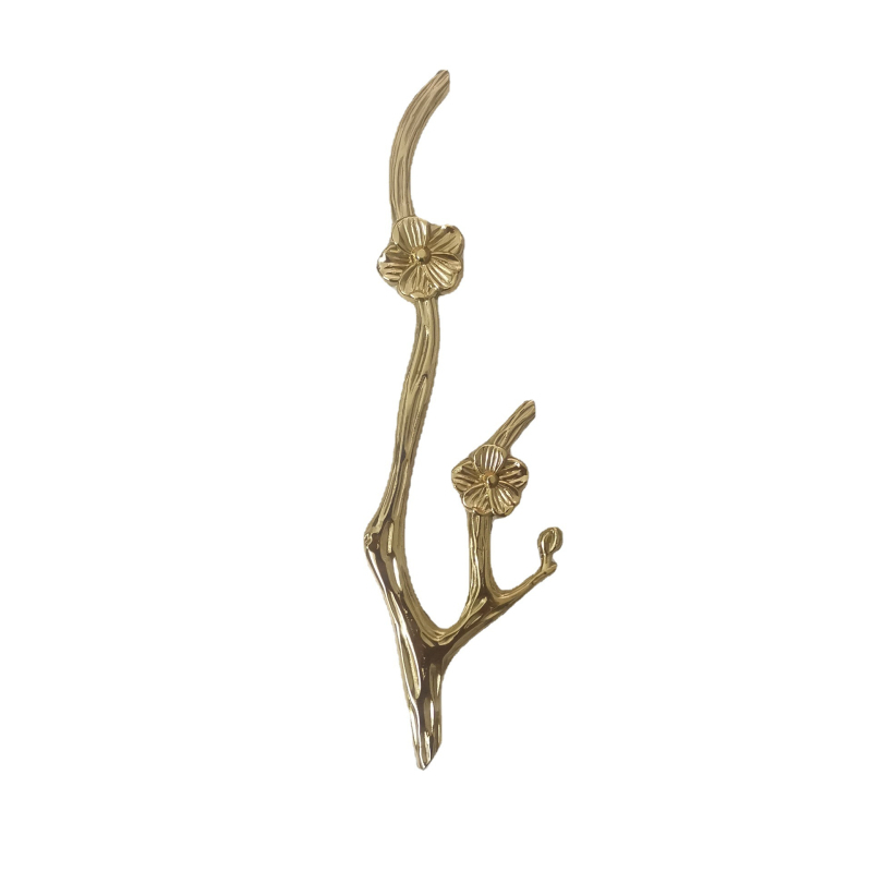 Drška za namještaj od mesinga s motivom grančice šljive u kineskom stilu, kovani završni premaz, 86 mm razmak rupa