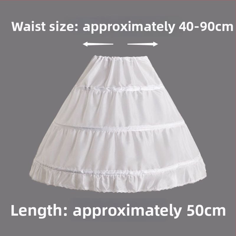 Vaikų petticoat su trimis plieno žiedais, dviejų sluoksnių audinys, Lolita stilius, rudenį 2023, sandėlyje