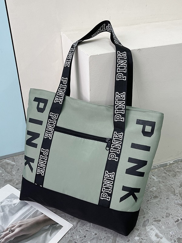 Taška cez rameno a tote, mestský jednoduchý štýl, Oxford látka, horizontálny štvorcový tvar, zipsové otvorenie, vrecko na telefón