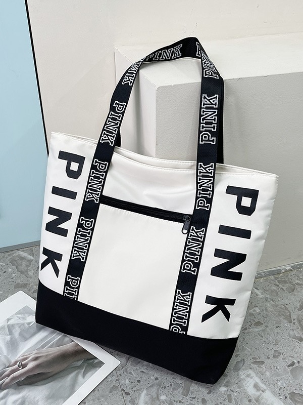 Taška cez rameno a tote, mestský jednoduchý štýl, Oxford látka, horizontálny štvorcový tvar, zipsové otvorenie, vrecko na telefón