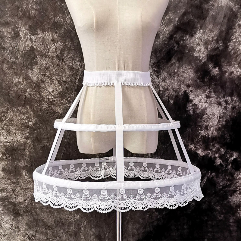 Lolita Birdcage sukňa s kosťou z ryby – cosplay, dvojité oceľové prstene, jednovrstvá tkanina, nastaviteľná, dospelí