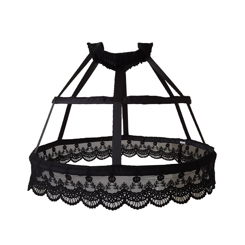Lolita Birdcage sukňa s kosťou z ryby – cosplay, dvojité oceľové prstene, jednovrstvá tkanina, nastaviteľná, dospelí