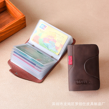 Husa pentru carduri Bovis 8781-5#, piele PU mată, închidere cu fermoar, interior: spațiu pentru fotografie și compartimente pentru carduri, model cu litere, logo tipărit