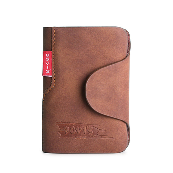 Husa pentru carduri Bovis 8781-5#, piele PU mată, închidere cu fermoar, interior: spațiu pentru fotografie și compartimente pentru carduri, model cu litere, logo tipărit