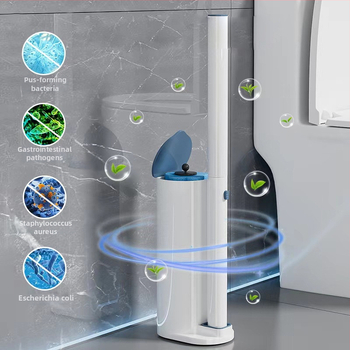 Vienkartinis tualeto šepetėlis su išilginta rankena, sieninis tvirtinimas, be gręžimo, iš plastiko