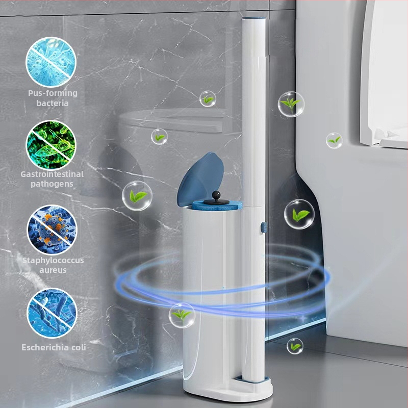 Ühekordne WC-hari pikendatud käepidemega, seinale paigaldatav, puurimisvaba, plastikust