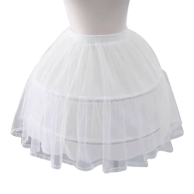 Lolita spodnji krilo s dvostrukim obručima, gazna čipka, meka jednodjelna tkanina, za odrasle, Piron stil
