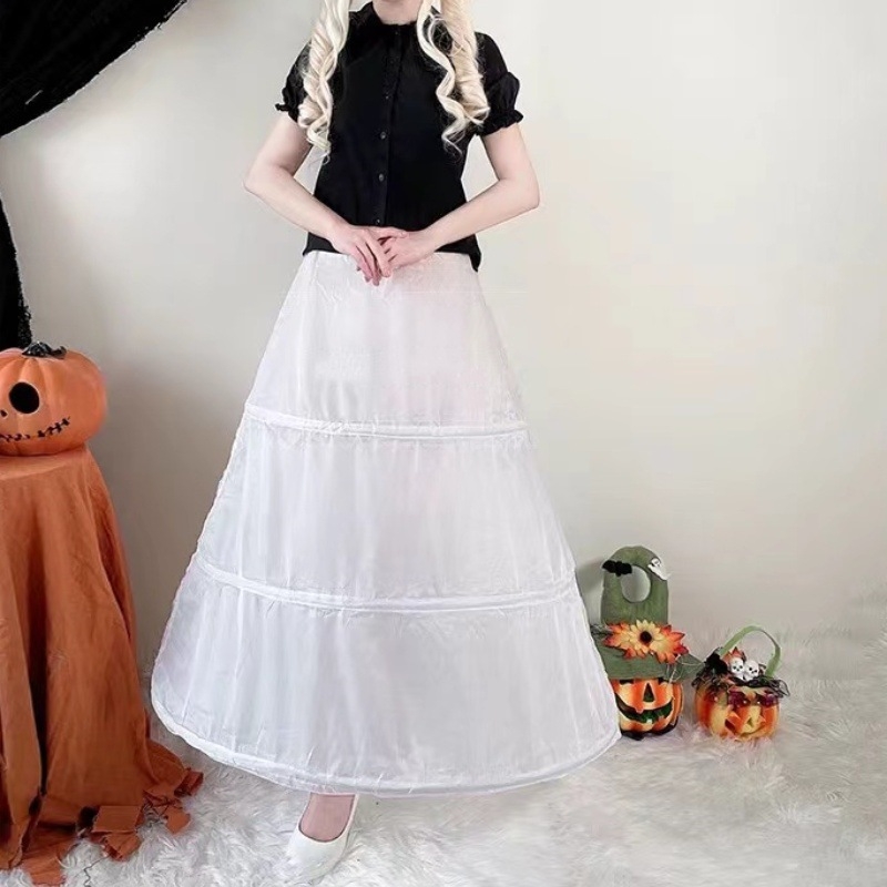 Duga suknja s metalnim prstenovima za odrasle, Lolita cosplay i vjenčana haljina, raskošna podstava