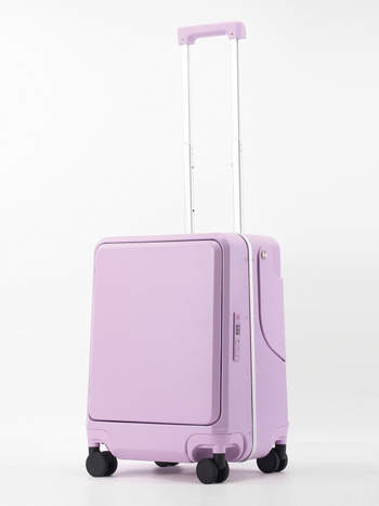 Gyermekeknek szóló utazótáska előlről nyíló kialakítással és ülőfunkcióval, PC külső, TSA kombinációs zár, USB-port, RFID védelem