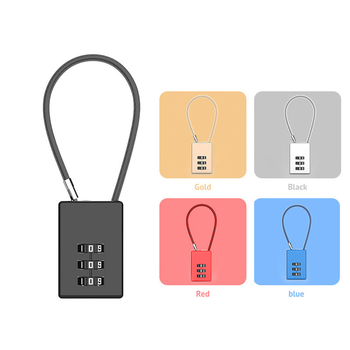 Mehanički brava s čeličnim užetom za torbe, ruksake i prtljagu, model 02U, kućište od cinkove legure, debljina šipke 4 mm, razmak šipki 20 mm