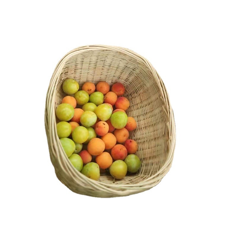 Coș din bambus, împletit manual, pentru depozitarea fructelor, legumelor, cosmeticelor și cărților/reviselor; Brand Mountain people's family; Stil pastoral.