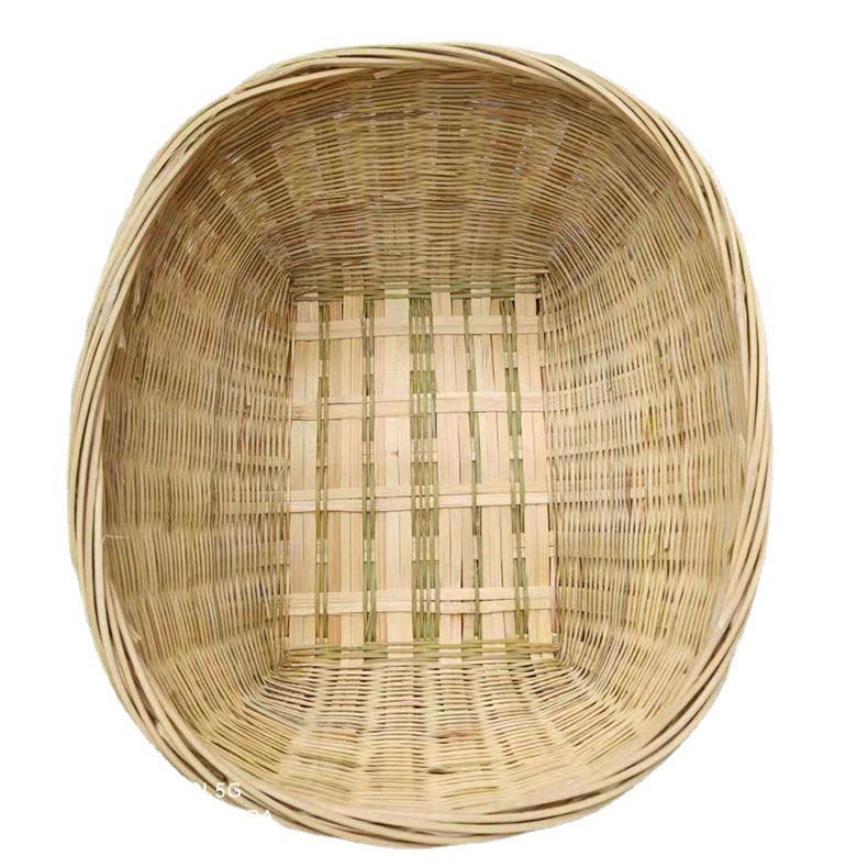 Coș din bambus, împletit manual, pentru depozitarea fructelor, legumelor, cosmeticelor și cărților/reviselor; Brand Mountain people's family; Stil pastoral.