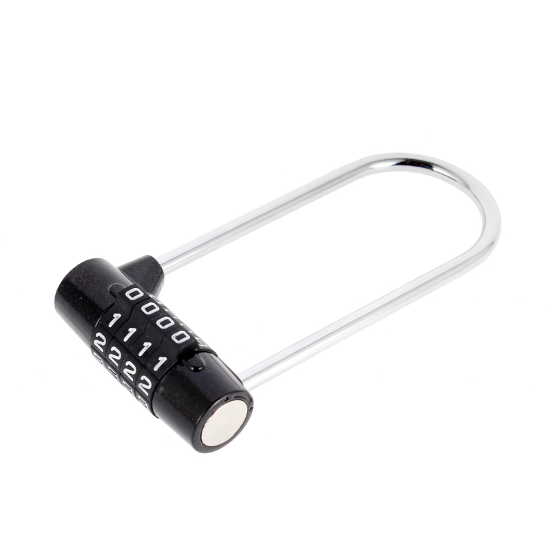 Mehanička kombinacijska brava za ormariće s produženim U-oblikom, četiri cifreni kombinacijski mehanizam, model 800151-L, cinkova zlitina