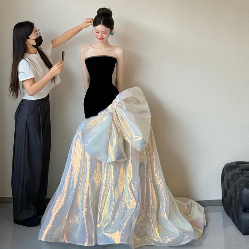 Večernja haljina za svadbu s U-dekolteom i dvostrukim reverom, bez rukava, poliester mješavina 50–70%, silueta princeze