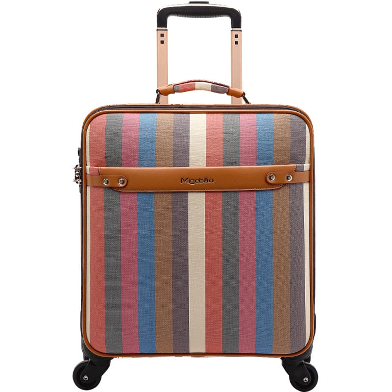 Poslovni kofer za putovanje s univerzalnim kotačićima, PVC materijal, prugasti uzorak, vodootporan i otporan na krađu