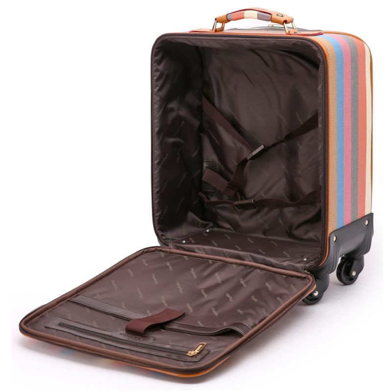 Poslovni kofer za putovanje s univerzalnim kotačićima, PVC materijal, prugasti uzorak, vodootporan i otporan na krađu