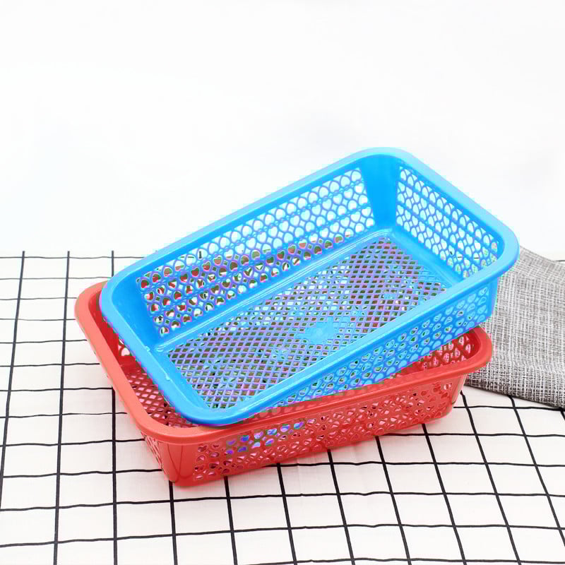 Pravokutni plastični koš za pohranu, za kuhinju, voće i sitnice | Materijal: plastika; Kategorija: koš za pohranu; Stil: Novi kineski stil; Opseg primjene: ured, voće, kozmetika/nakit, ostalo