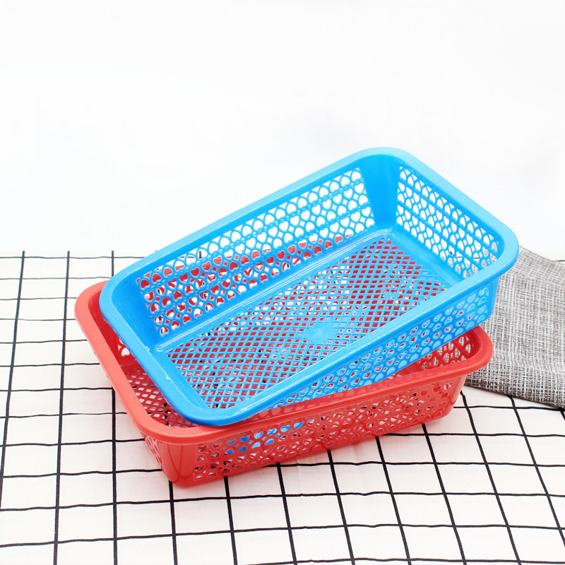 Pravokutni plastični koš za pohranu, za kuhinju, voće i sitnice | Materijal: plastika; Kategorija: koš za pohranu; Stil: Novi kineski stil; Opseg primjene: ured, voće, kozmetika/nakit, ostalo