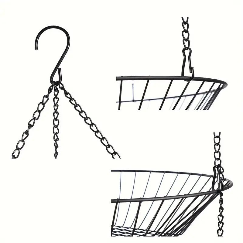 Trostruki sklopivi kovni koš za voće s visećim dizajnom, moderni minimalistički stil, elektroplating, predstavljen 2019.