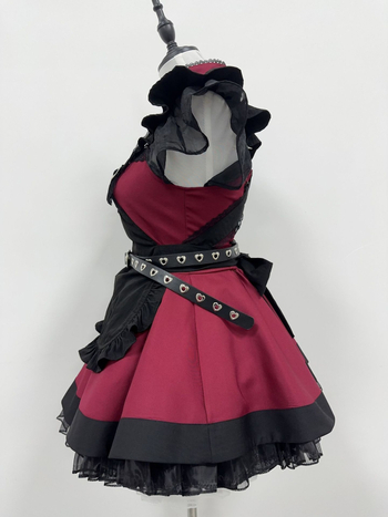 Japanska retro maid haljina za cosplay – Lolita stil, poliester 90–95%, FM003-RED, ljeto 2025, za igre i anime cosplay