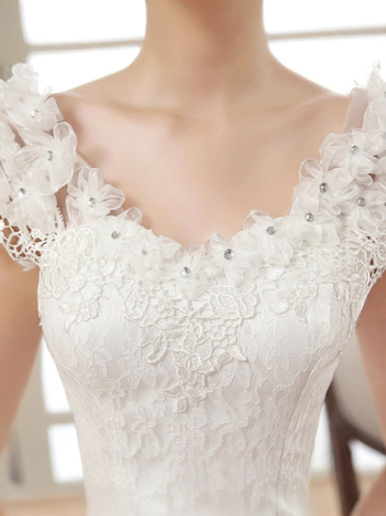 Rochie de mireasă cu un umăr, fără mâneci, lungă, din poliester, căptușită integral