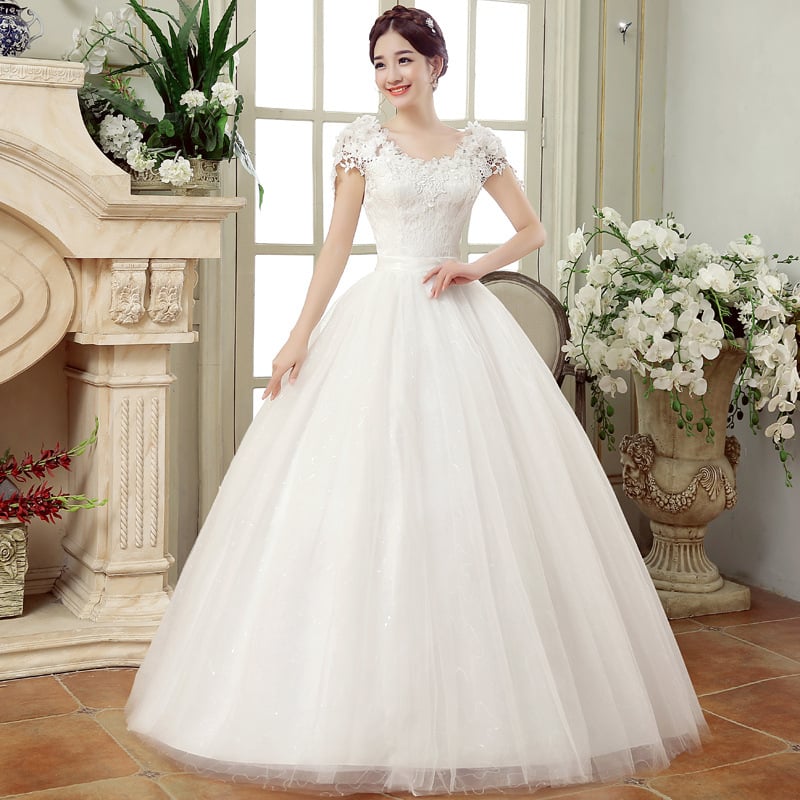 Rochie de mireasă cu un umăr, fără mâneci, lungă, din poliester, căptușită integral