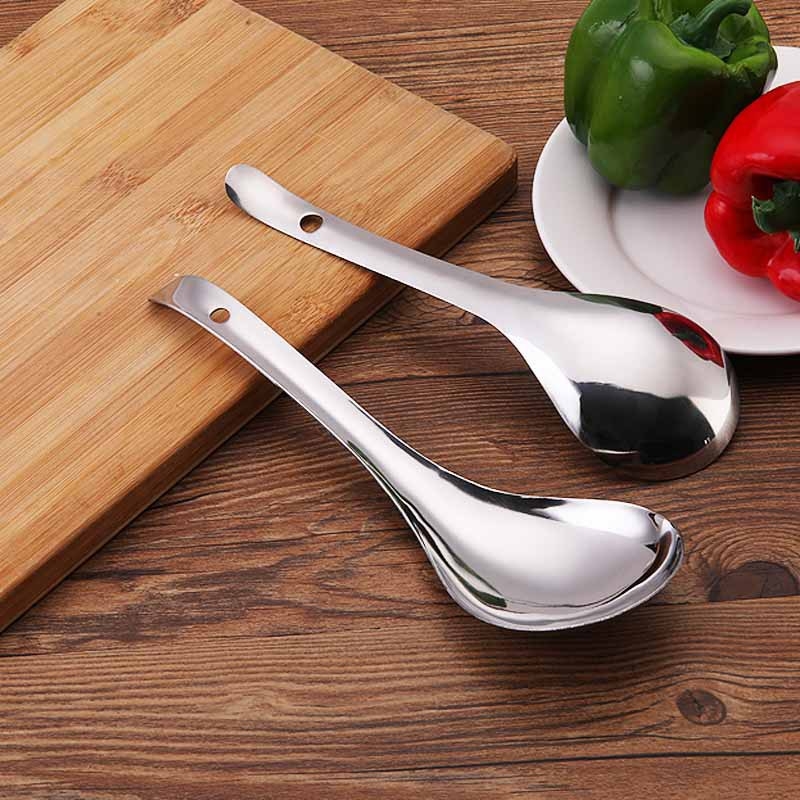 Nerđajući čelik višenamjenska žlica za rižu, velika debela žlica za kuhinju i restoran, s oglednim završetkom
