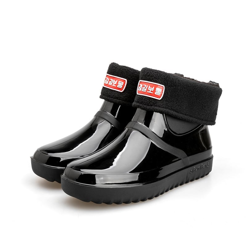 Ženske čizme za kišu, PVC gornji dio, srednje visoke, protuklizne i vodoodporne, niska peta 1–3 cm, jednobojni uzorak